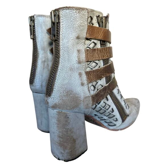 Freebird by Steven Julia Leather Heel Boot Bootie Size 8 in Ice - Picture 5 of 8